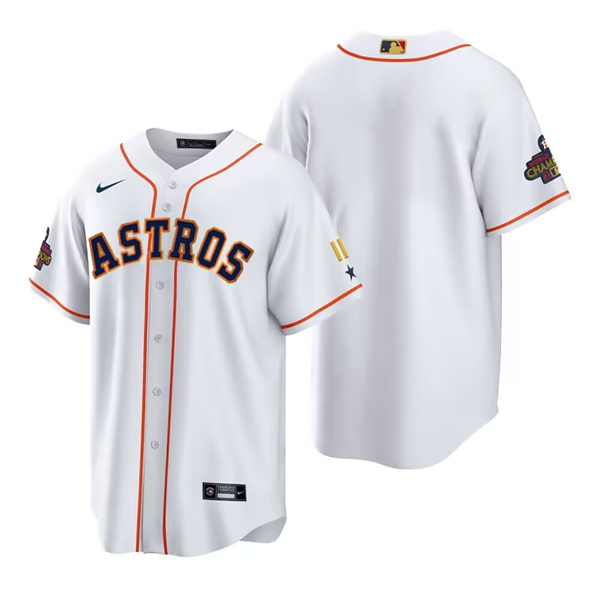 Men's White Gold Houston Astros Blank 2022 World Series Champions Stitched Baseball Jersey